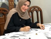 آية مجدي فتاة من الدقهلية تبدع في رسم البورتريهات.. لايف وصور