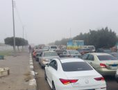 توقف الحركة بطريق الإسماعيلية - القاهرة وتكدس السيارات بسبب الشبورة.. فيديو