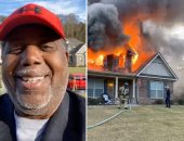بابتسامة عريضة.. أمريكى ينقل حريق منزله فى بث مباشر على فيس بوك