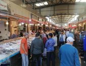 زحام كبير بسوق الأسماك في بورسعيد والبوري يتصدر المبيعات.. لايف وصور 