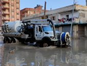 توقف سقوط الأمطار بشمال سيناء ومواصلة التخلص من البرك بالشوارع.. صور