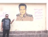فريق أبطال الدقهلية يواصل رسم لوحات فنية لشهداء الوطن بمدينة المنصورة