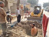 محافظة الجيزة تنتهى من إصلاح كسر ماسورة مياه فى العمرانية