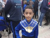 الطفل محمد أيمن: شرفت بتمثيل الوادى الجديد بمراسم استقبال الرئيس السيسي بحفل طريق الكباش