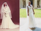 عروس أمريكية تعيد تدوير فستان زفاف والدتها.. عمره 36 سنة وكلفها 1800 دولار