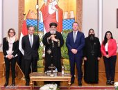 البابا تواضروس الثانى يستقبل وفدا من البرلمان الأوروبى وسفير مصر بصربيا