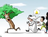 أزمة قطع الأشجار للتدفئة وآثاره على البيئة فى كاريكاتير اليوم