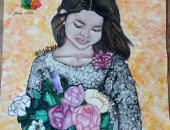 "مريم " من الإسكندرية تشارك "صحافة المواطن " موهبتها بالرسم