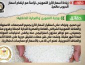 الحكومة تنفى زيادة أسعار أرز التموين مع ارتفاع أسعار الحبوب عالمياً  