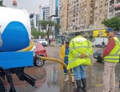 "الصرف الصحى" بالإسكندرية : لا توجد تجمعات مياه بجميع المناطق الحيوية .. صور