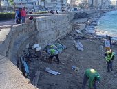 محافظ الإسكندرية يكلف بإزالة المخلفات من شاطئ السلسلة