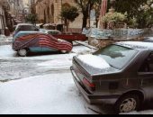مشهد أوروبى فى الإسكندرية.. الثلوج تغطى الشوارع.. ألبوم صور
