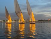 شاهد جمال المراكب الشراعية وسط نهر النيل فى أسوان