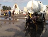 أمطار وسيول بالحسنة في وسط سيناء ومجلس المدينة يدفع بمعدات لسحبها.. صور