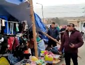 إزالة سوق عشوائى ورفع باعة جائلين وإشغالات المقاهى بحدائق الأهرام بالجيزة