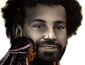 فتاة تبدع فى رسم صورة للنجم محمد صلاح احتفالاً بوصوله الكاميرون