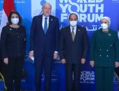 الرئيس السيسي يستقبل رئيس وزراء لبنان بمقر انعقاد منتدى شباب العالم