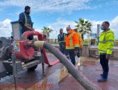 الصرف الصحى بالإسكندرية : الأمطار لم تسبب فى تجمعات للمياه على مستوى المدن