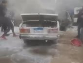 تفحم سيارة ملاكي بسبب ماس كهربائي في طنطا