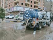 سحب مياه الأمطار من شوارع محافظة الجيزة