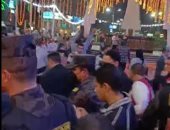 محافظ الدقهلية يرافقه القيادات الأمنية لايقاد الشعلة بميدان النصب التذكارى