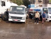 إصلاح كسر بخط مياه الشرب فى مساكن الشرطة العسكرية بمدينة بنى سويف
