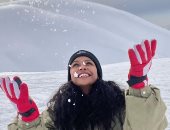أسماء أبو اليزيد تستمتع برحلة ما بين الثلوج خلال 3 صور جديدة