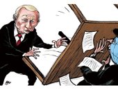 كاريكاتير اليوم.. الرئيس الروسى يقلب الطاولة فى وجه الغرب بسبب أزمة أوكرانيا