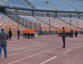 أول صور لانتشار رجال الأمن باستاد القاهرة لتأمين مباراة الأهلي