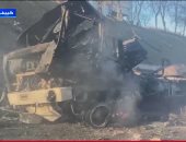 "إكسترا نيوز" تعرض مشاهد من آثار المعارك الجارية فى العاصمة الأوكرانية