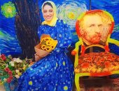 "شروق" عالجت آلام مرضها بإبداعات فان جوخ واستوحت أعمالها الفنية من لوحاته