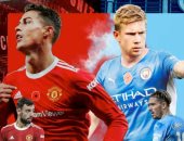 التشكيل الرسمى لديربى مان سيتي ضد مان يونايتد فى غياب رونالدو