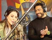 سر لقاء تامر حسنى وإليسا فى الشيخ زايد .. صور