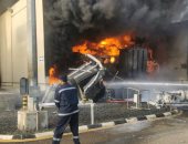 التحالف العربي: حريق بمحطة توزيع الكهرباء بمنطقة بصامطة نتيجة لمقذوف معاد