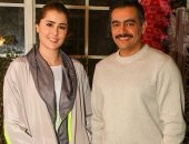 عائشة بن أحمد برفقة هانى سلامة فى كواليس "ملف سرى"