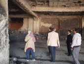 رئيس حى غرب شبرا الخيمة يتفقد مصنع الحصير المحترق بطريق 135