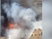 السيطرة على حريق هائل بسبب كسر ماسورة غاز فى مدينة نصر.. فيديو 