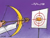 سهم هلال رمضان يتصيد الطعام.. فى كاريكاتير كويتى