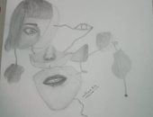 "نورهان" تشارك اليوم السابع موهبتها فى الرسم بأقلام الرصاص