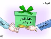 حصاد القمح بتوشكى هدية الرئيس السيسى للمواطن فى كاريكاتير اليوم السابع