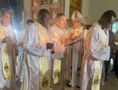 أجراس الكاتدرائية الأسقفية تدق وتعلن بدء قداس عيد القيامة