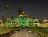 إضاءة قبة جامعة القاهرة باللون الأخضر احتفالا باليوم العالمي للأرض