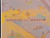 طلاب الوادى الجديد يحتفلون بذكرى تحرير سيناء برسم لوحات فنية للانتصار.. صور