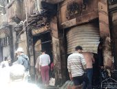 10 إصابات فى حريق محلات المنشية بالإسكندرية بسبب ماس كهربائى