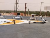 طقس سيئ ورياح شديدة تعيق الرؤية على الطرق السريعة بالوادى الجديد.. لايف