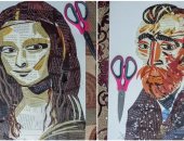 من الموناليزا لفان جوخ.. محمود حول قصاقيص الورق للوحات عالمية