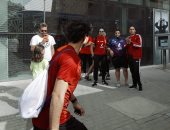 جماهير الأهلي تؤازر الفريق قبل التوجه لخوض المران الثالث بالمغرب