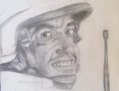 بألوان الزيت والرصاص والفحم.. "كيرلس" عمل على تنمية موهبته فى الرسم مع دراسته