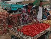 الطماطم والبطاطس بـ5 جنيهات والعنب بـ10.. جولة فى سوق العشرين بالسادات