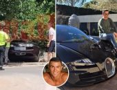 سيارة كريستيانو رونالدو تتعرض لحادث عنيف.. صور